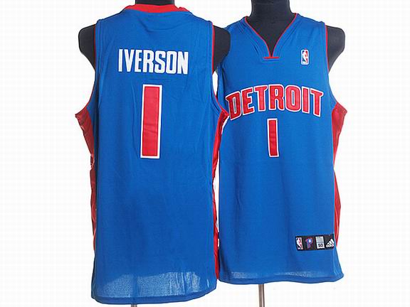 NBA Detroit Pistons 1 Ivrson blue Jersey