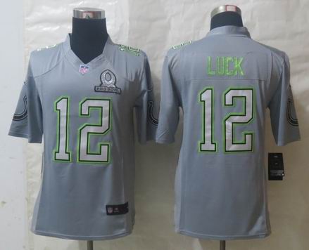 2014 Pro Bowl Nike Indianapolis Colts 12 Luck grey Game jersey