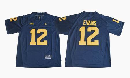 2017 Michigan Wolverines Chris Evans 12 College Football Jersey - Navy