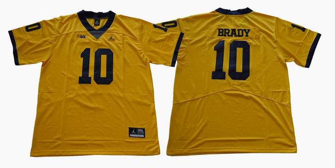2018 Michigan Wolverines #10 BRADY College Football Jersey yellow