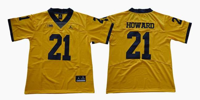 2018 Michigan Wolverines #21 HOWARD College Football Jersey Yellow