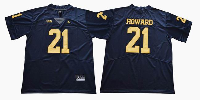 2018 Michigan Wolverines #21 HOWARD College Football Jersey blue