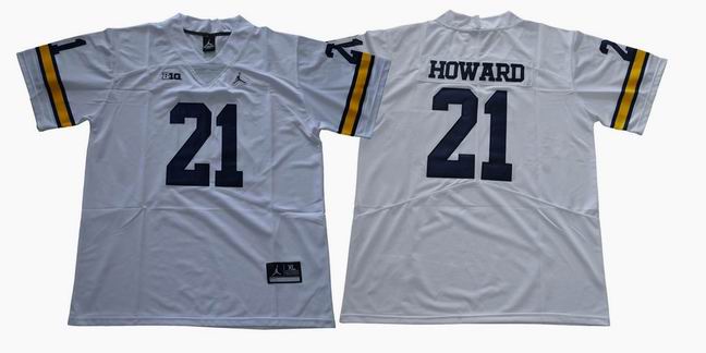 2018 Michigan Wolverines #21 HOWARD College Football Jersey white