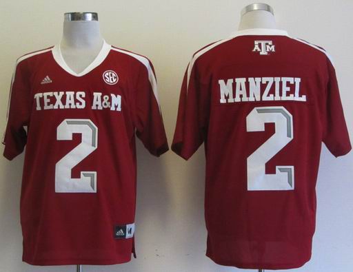 Addidas Texas A&M Aggies Johnny Manziel 2 Football Authentic NCAA Jerseys - Maroon