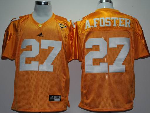 Adidas Tennessee Volunteers Adrian Foster 27 Yellow SEC Patch College Football Jersey
