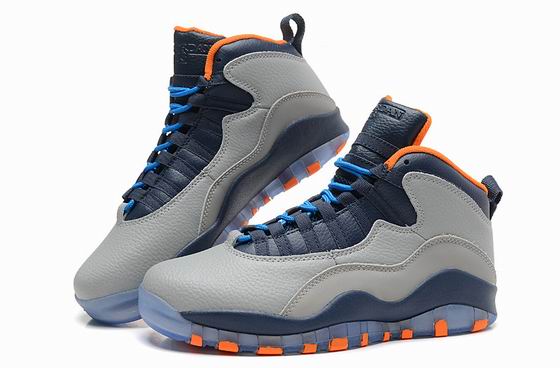 Air Jordan 10 shoes grey blue orange
