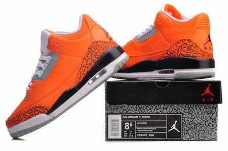 Air Jordan 3 Retro shoes orange grey