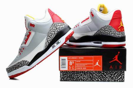 Air Jordan 3 Retro shoes white grey red