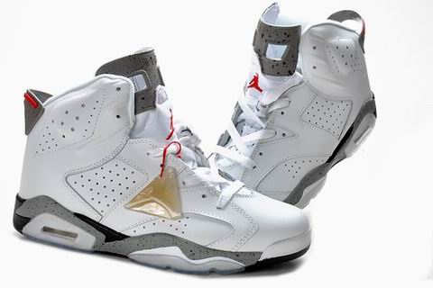 Air Jordan 6 shoes white grey