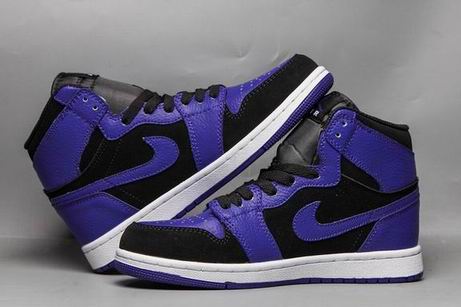 Air jordan 1 retro shoes black purple
