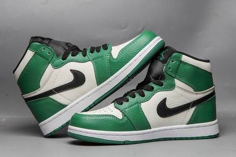 Air jordan 1 retro shoes white green