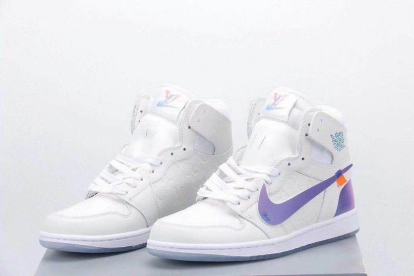 Air jordan 1 retro shoes white purple