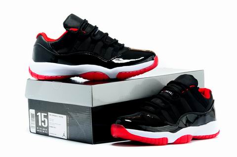 Air jordan 11 retro shoes low white black red size