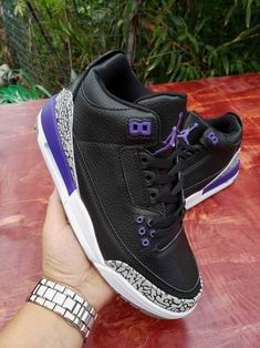 Air jordan 3 retro shoes black purple