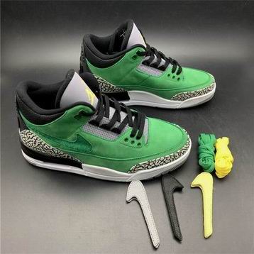Air jordan 3 retro shoes green perfect quality