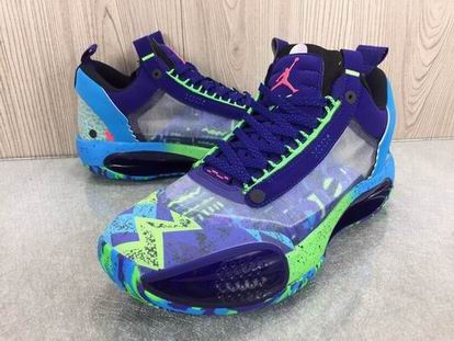 Air jordan 34 shoes purple blue