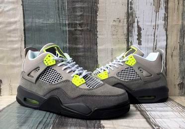 Air jordan 4 retro shoes grey green