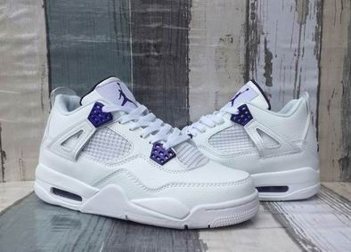 Air jordan 4 retro shoes white purple