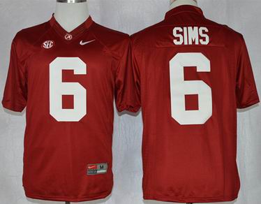 Alabama Crimson Tide Sims 6 College Football Limited Jerseys - Crimson
