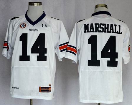 Auburn Tigers Nick Marshall 14 NCAA Football Jerseys - White