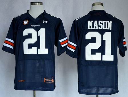 Auburn Tigers Tre Mason 21 NCAA Football Jerseys - Navy Blue
