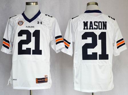 Auburn Tigers Tre Mason 21 NCAA Football Jerseys - White