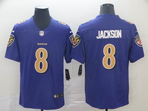 Baltimore Ravens #8 Lamar Jackson purple rush jersey