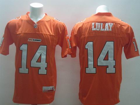 CFL BC Lions #14 Travis Lulay orange jersey