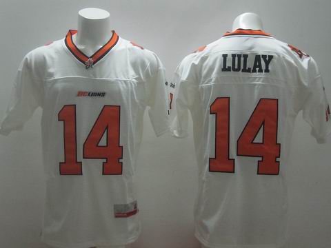 CFL BC Lions #14 Travis Lulay white jersey