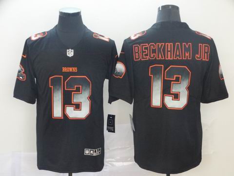 Cleveland Browns #13 Beckham jr black smoke fashion rush jersey