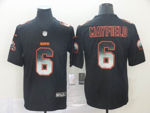 Cleveland Browns #6 Mayfield black smoke fashion rush jersey