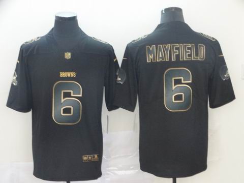 Cleveland Browns #6 Mayfield black smoke golden rush jersey