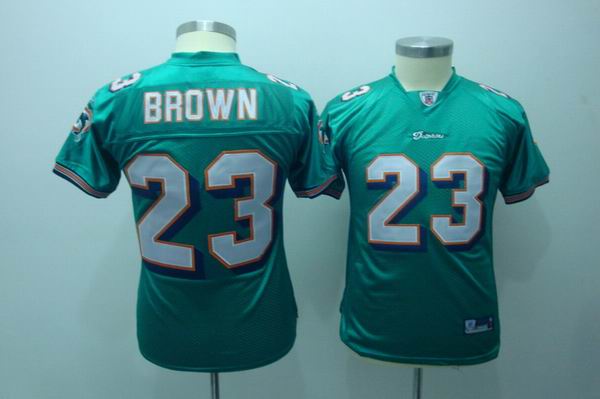 NFL Miami Dolphins 23 Brown Green Youth Jersey