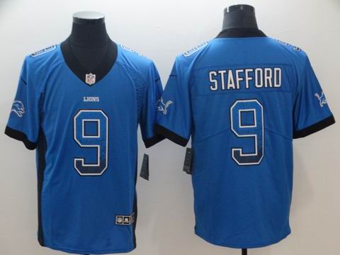Detroit Lions #9 Stafford blue drift rush jersey