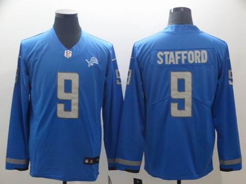 Detroit Lions #9 Stafford blue long sleeve jersey