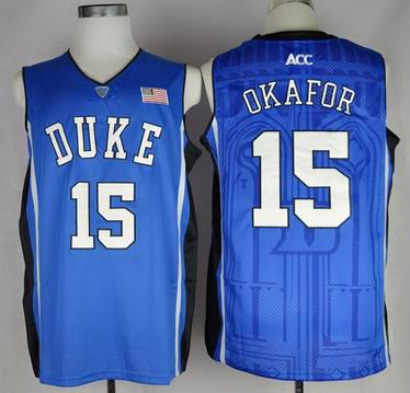 Duke Blue Devils Jahlil Okafor #15 ACC Patch NCAA Basketball Jersey - Duke Blue