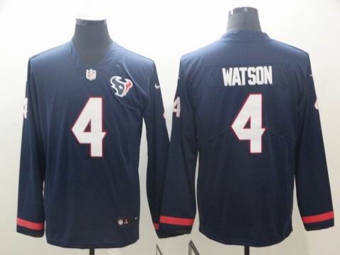 Houston Texans #4 Watson blue long sleeve jersey