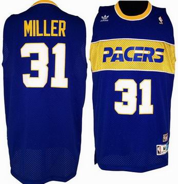 Indiana Pacers 31 Reggie Miller Soul Swingman M&N Blue Jersey