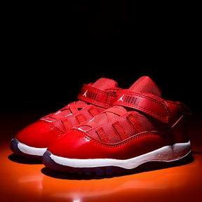 Kids air jordan 11 retro shoes red