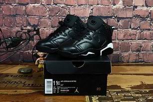 Kids air jordan 6 retro shoes black