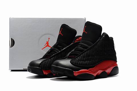 Kids air jordan retro 13 shoes black red