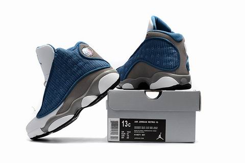 Kids air jordan retro 13 shoes blue grey