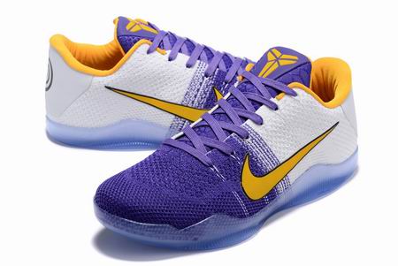Kobe 11 flyknit shoes purple white