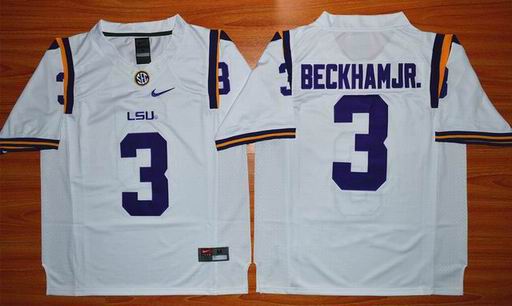 LSU Tigers Odell Beckham Jr. 3 NCAA Football Jersey - White