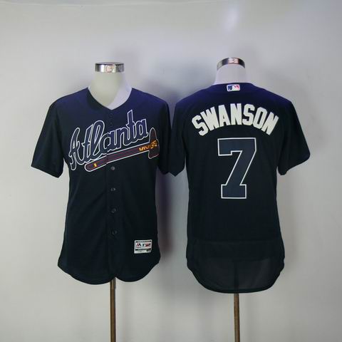 MLB Atlanta Braves #7 SWANSON blue flexbase jersey