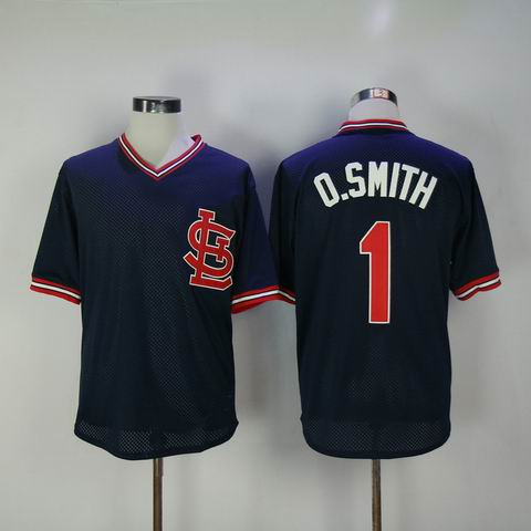MLB Cardinals #1 O.Smith navy jersey