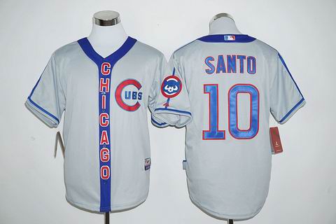 MLB Chicago Cubs #10 Ron Santo gray jersey