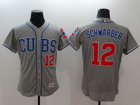 MLB Chicago Cubs #12 Kyle Schwarber gray jersey