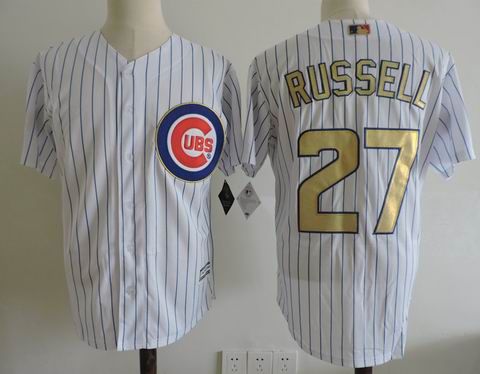 MLB Chicago Cubs #27 Addison Russell white jersey