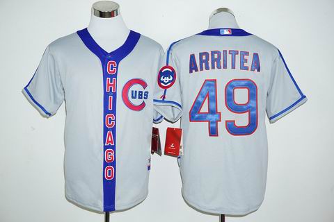 MLB Chicago Cubs #49 Jake Arrieta grey jersey